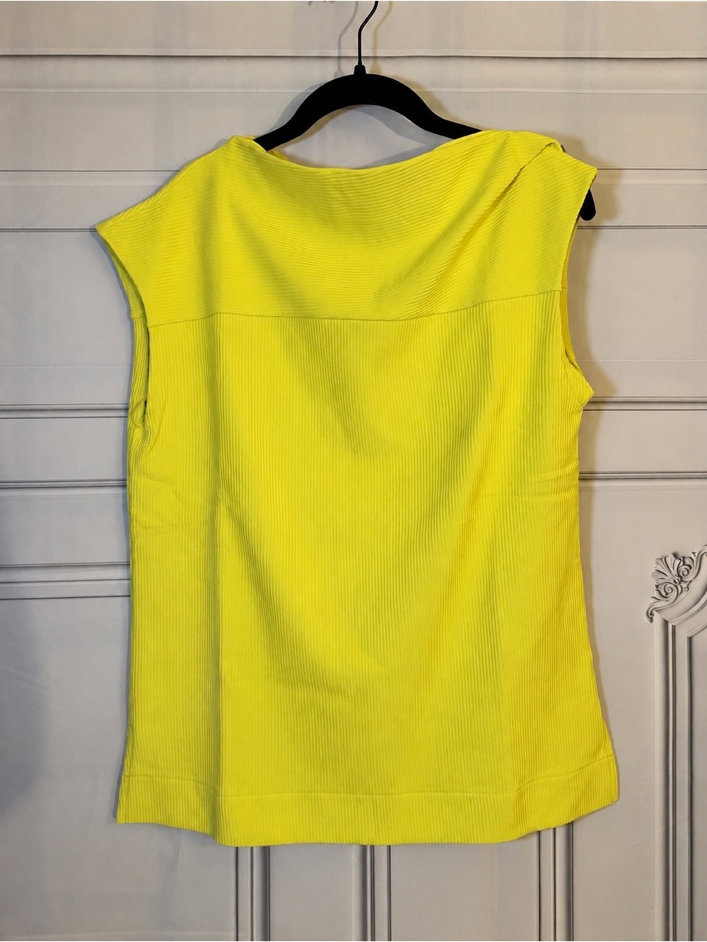GSTQ asymmetric Yellow Ribbed Sleeveless Top - Women